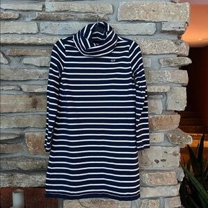 Vineyard Vines Girls Funnel Neck Stripe Knit Dress - L (14)
